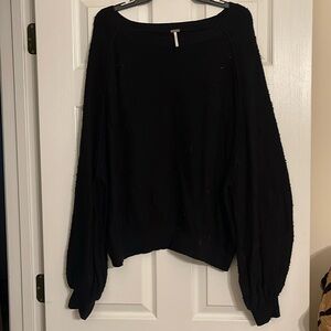 Cropped Free People Balloon Sleeve Sweater